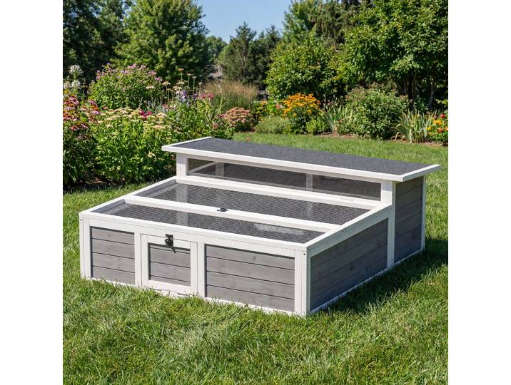 PawHut Habitat Tortue Bois avec Abri et Fenêtre Transparente