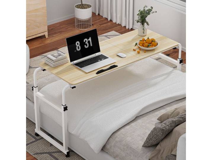 BIPLUT Table d'appoint Table pour lit reglable 120x40x85cm table bureau lit et inclinable table ordinateur portable table