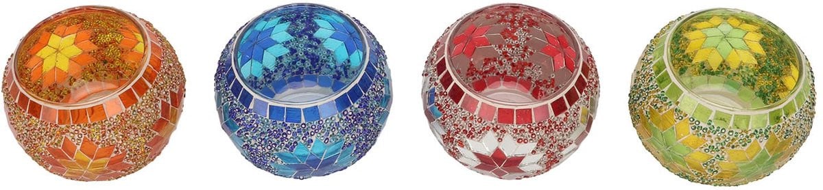 Mozaïek Glazen Kandelaar voor Romantische Decoratie bij Bruiloften, Feesten en Dineren