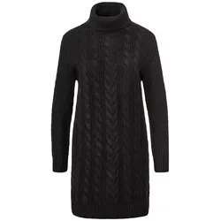 Tchibo - Langer Strickpullover mit Zopfmuster - Damen - Gr. S - schwarz