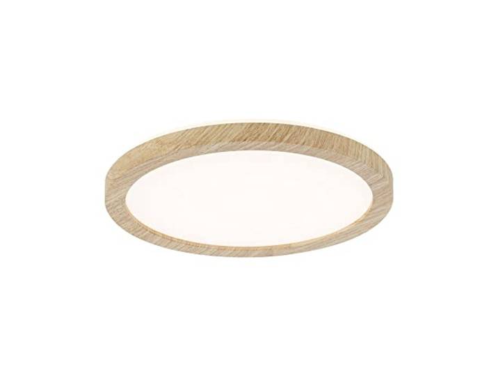 Paulmann 71027 Panneau LED Atria Shine Plafonnier avec rétro-éclairage rond IP44 11\,2W 850lm 190 mm esthétique bois matière plastique 3000K - Blanc chaud luminaires de salle de bain