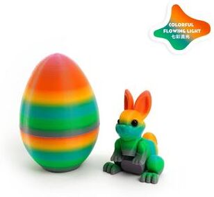 Uplift Essentials 3D Printed Rabbit Egg Ornament   High Tech Easter Desktop Decor style 4