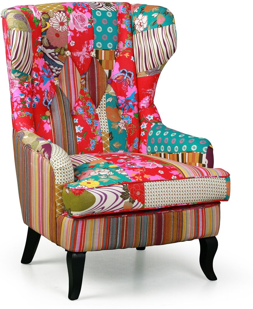 B2B Partner Sessel Ohrensessel Patchwork