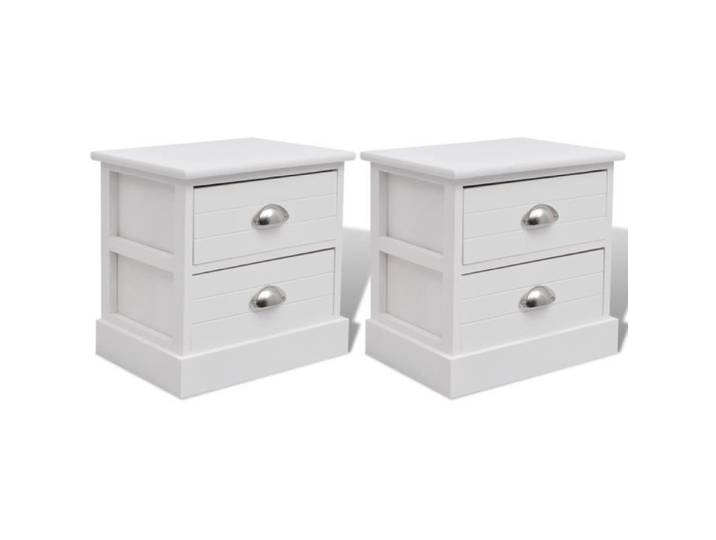 Table de chevet 2 pcs Blanc