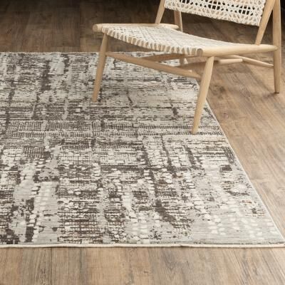 Style Haven Bennett Abstract Industrial Ivory / Brown Area Rug