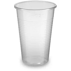 VEPATIM 200x Trinkbecher transparent klar mit Eichstrich 0,2 l 200 ml PP