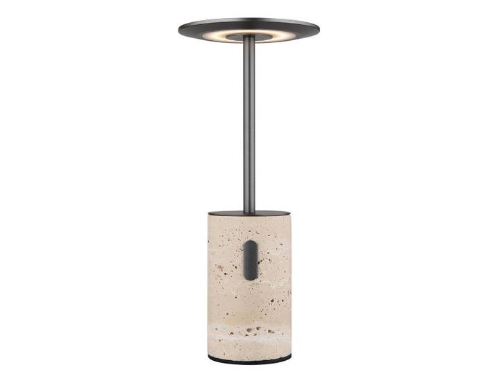 Globo Akku-Tischleuchte, Graphitfarben, Weiss, Metall, Kunststoff, 77 mm, rund, F, 27.6 cm, CE, Touch (on/off), Lampen & Leuchten, Innenbeleuchtung, Tischlampen, Akku-Tischlampe