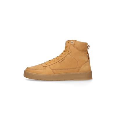 Sneaker N91 "Bball Hi M AN", Herren, Gr. 44, Leder, hellbraun, Kalbsnubuk, Schuhe Sneaker, Halbschuh Leder handgefertigt, sportlicher Freizeitschuh Herren