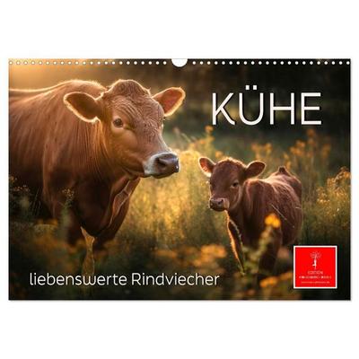 Kühe - liebenswerte Rindviecher (Wandkalender 2027 DIN A3 quer), CALVENDO Monatskalender