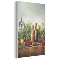 AKUSTIKBILD Stilleben - Kräuter - Gewürze - Früchte - Farbenfroh Wanddeko 60x90 cm