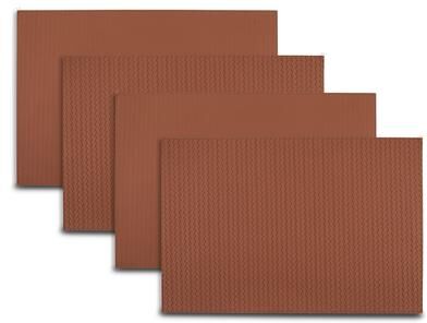 Dainty Home Hudson Premium Vegan Leather Reversible 2 Pattern Rectangular Placemat Set Of 4