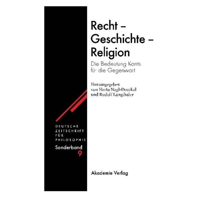 De Gruyter Recht - Geschichte - Religion (Deutsch, Hardcover, Herta Nagl-Docekal, Rudolf Langthaler) (67759118)