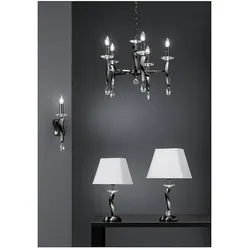 Brumberg Tischleuchte GIRATA, E27 max.60W, Messing-Guss / Chintz, Schwarzchrom / Weiß BRUM-00829061