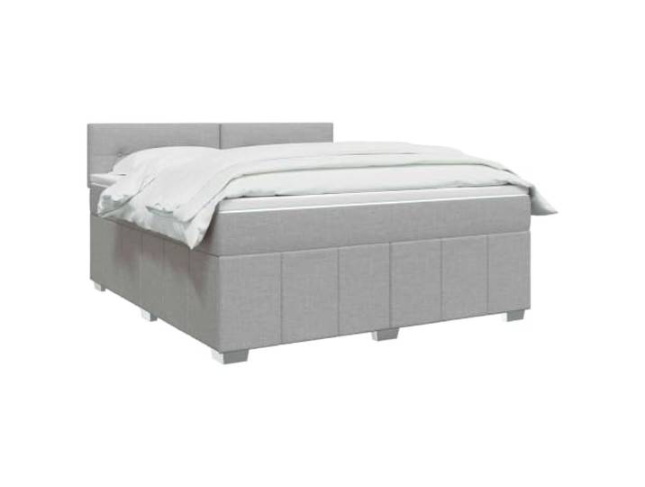 vidaXL Boxspringbett mit Matratze Hellgrau 140 x 200 cm Stoff Passt die Unterstützung an deine gewünschte Höhe an, Beleuchte deinen Raum mit flexibler Beleuchtung, Bietet ausgewogene