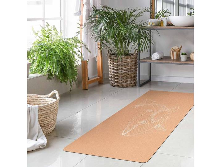 Läufer/Yogamatte Blauwal III 183 x 61cm Weiß