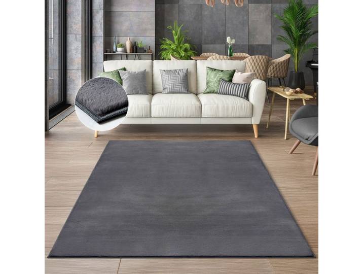 Tapis Moderne - THE CARPET - Cosy - Lavable - - Anthracite - 140x200 cm Label