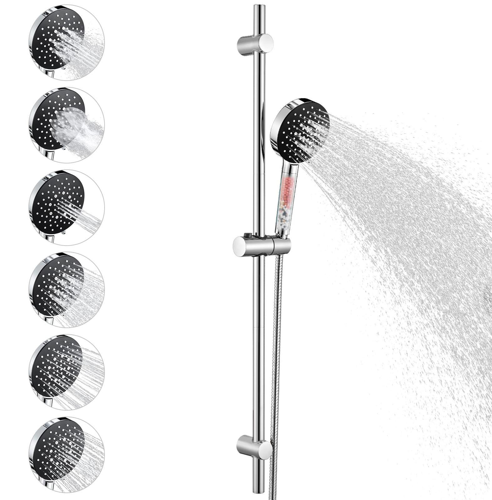 Dripio Doucheset zonder mengkraan met 90 cm stang, 6 functies en filter, zwart
