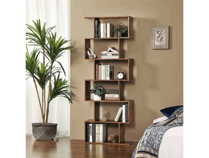 Dmora - Bibliothèque Lucio 80x25h192 cm érable Panneau effet bois