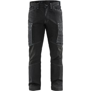Blakläder Arbeitshose Service Denim Stretch Herren, Bundhose, schwarz, Größe 44