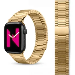 Nalia Chronos Edelstahl-Armband für Apple Watch, Magnet-Band Metallarmband - Stabil & Rostfrei (Edelstahl), Uhrenarmband, Gold