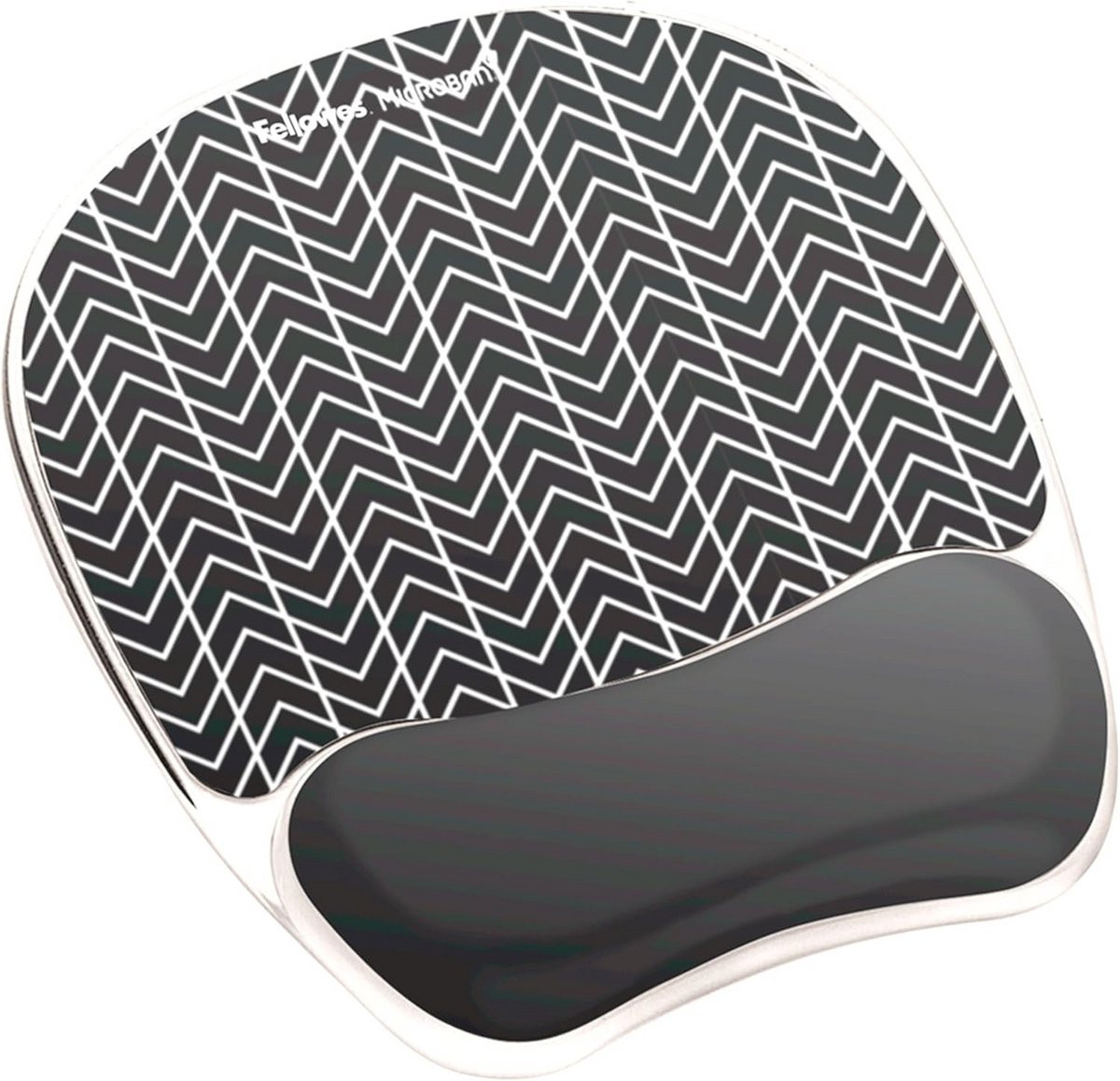 Muismat met Polssteun en Antislip Onderkant - Zwart Visgraatpatroon