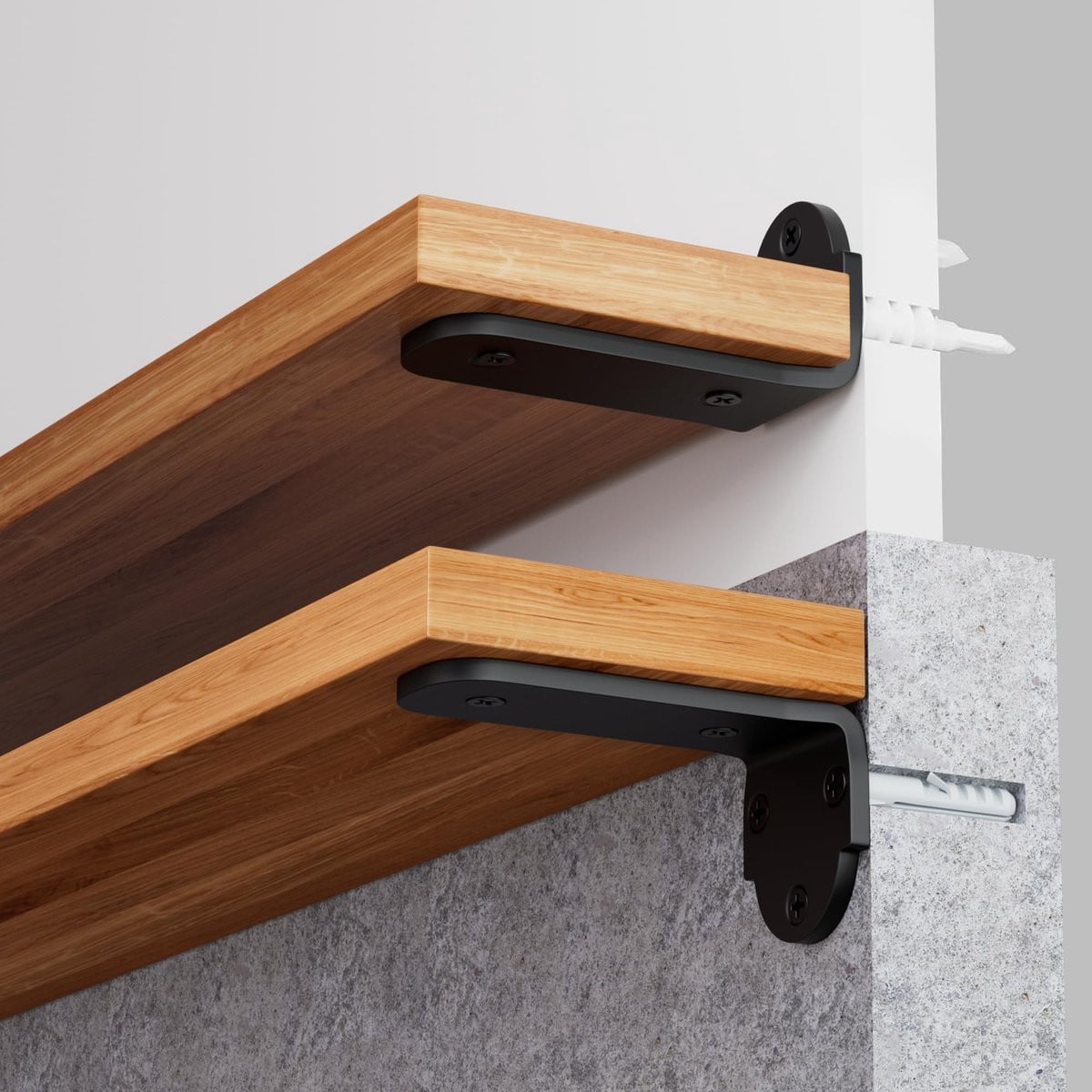Omgoods Set van 4 Zware Metalen Planksteunen 25 cm - Zwart