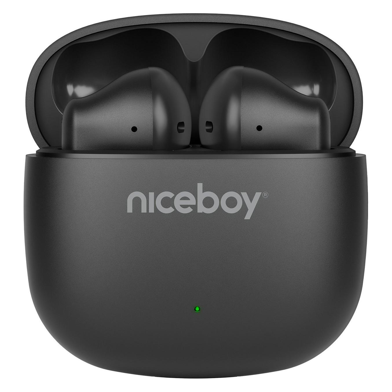 Niceboy Beans 4 POP schwarz / Kabellose Kopfhörer mit Mikrofon / Bluetooth 5.4 / IPX4 / Ladeetui (Kabellos) (beans-4-pop-black)
