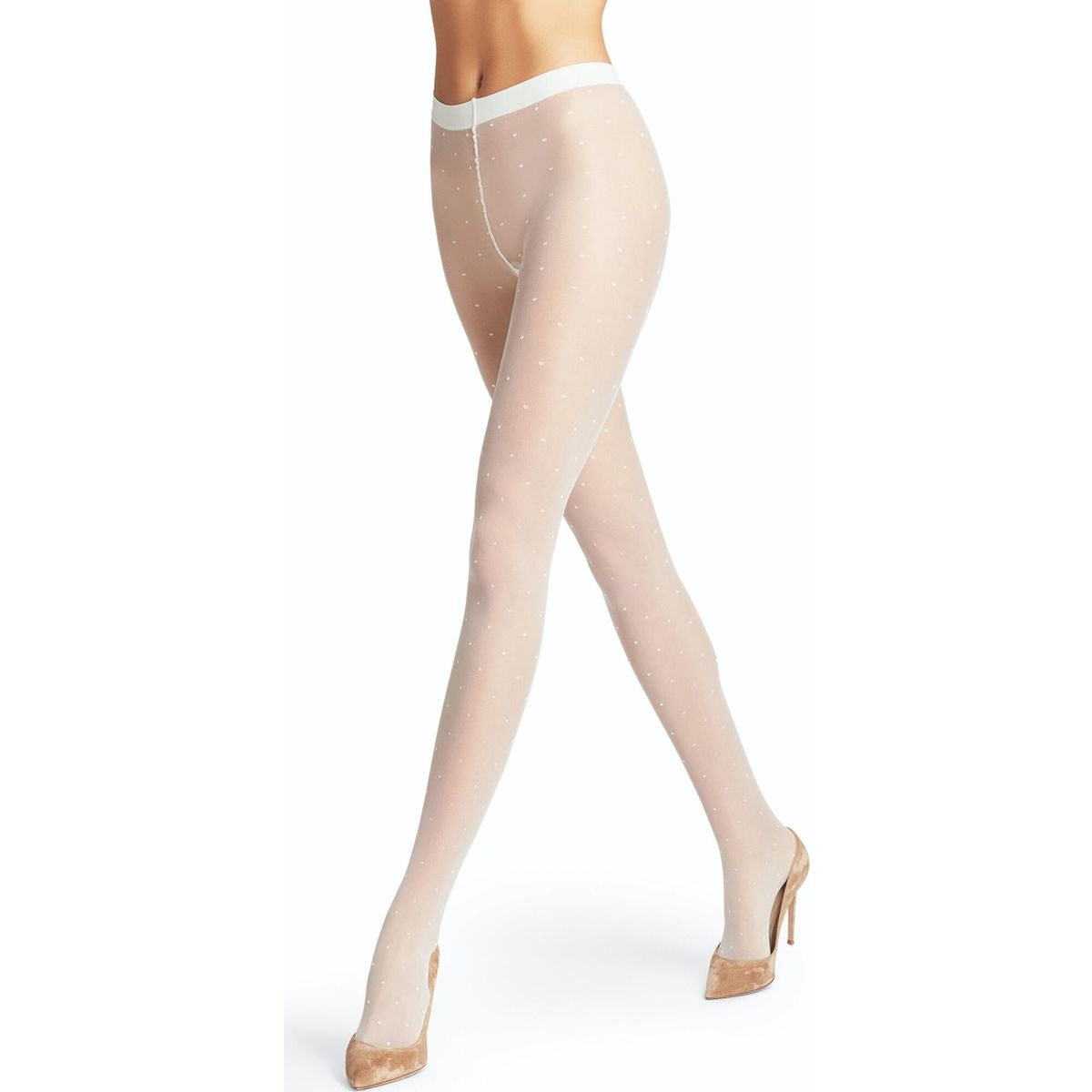 Falke Dot 15 DEN Damen Strumpfhose white (2209) S 40685-2209-S