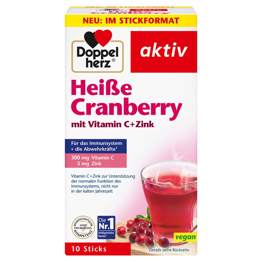 Doppelherz heiße Cranberry m.Vit.C+Zink Granulat 10 St