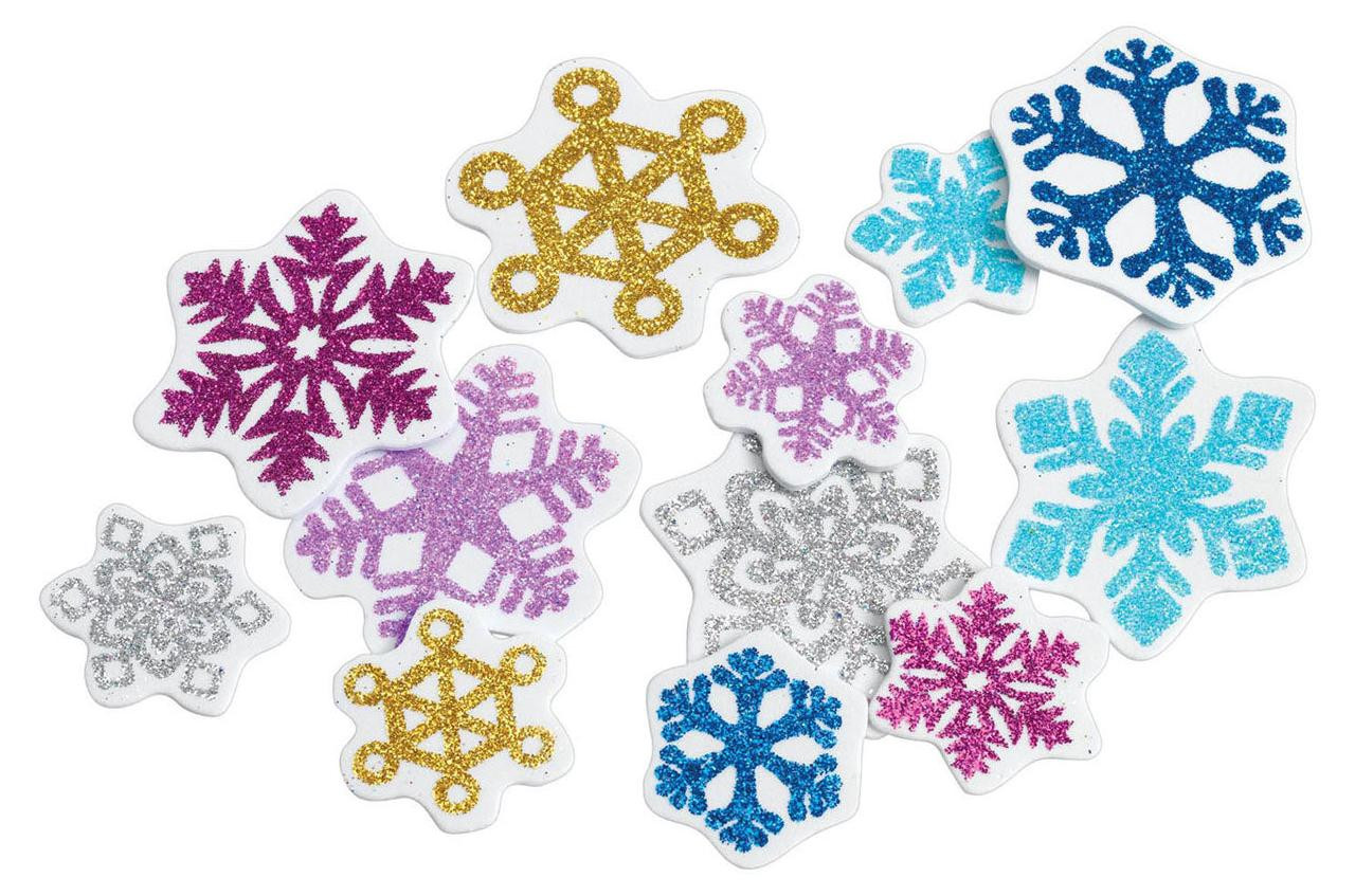 Colorations Glitter Foam Sneeuwvlokken Knutselset, 300 stuks, meerkleurig