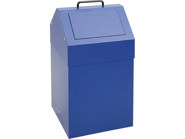 kaiserkraft Wertstoffbehälter mit Einwurfklappe Volumen 45 l, blau, BxH 330 x 640 mm, stationär