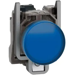 Schneider Electric XB4BVGM6T Leuchtmelder, Harmony XB4, Metall, 22mm, blau, inkl. universellem LED-Modul mit Schutz, 110-240V AC