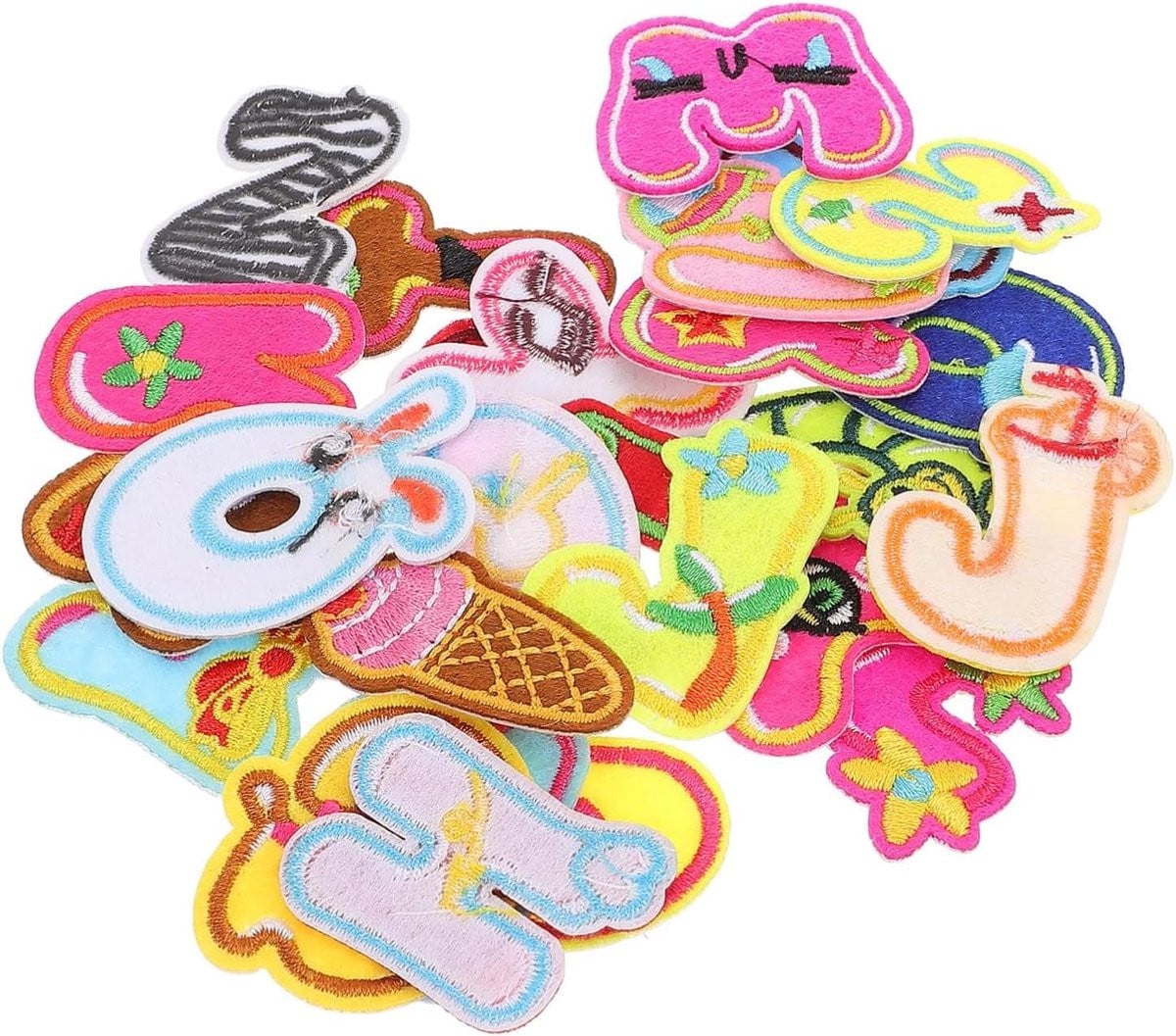 Strijkletters Set met 26 Decoratieve Patches in Diverse Kleuren voor het Versieren van Kleding