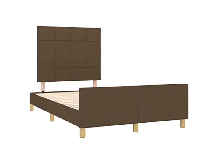 KTHLBRH Bettrock aus Stoff, Dunkelbraun, 80 x 200 cm Lattenrost inklusive, verstellbares Kopfteil, stabile Beine, ohne Matratze