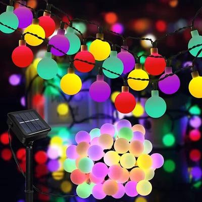 Inspired Finds Solar Globe Fairy String Lights With 8 Lighting Modes For Outdoor Garden And Christmas Decor rgb 22.97ft50led