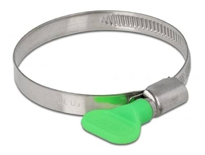 Delock Slangklem met vleugelmoer 50-70 mm 10 stuks groen