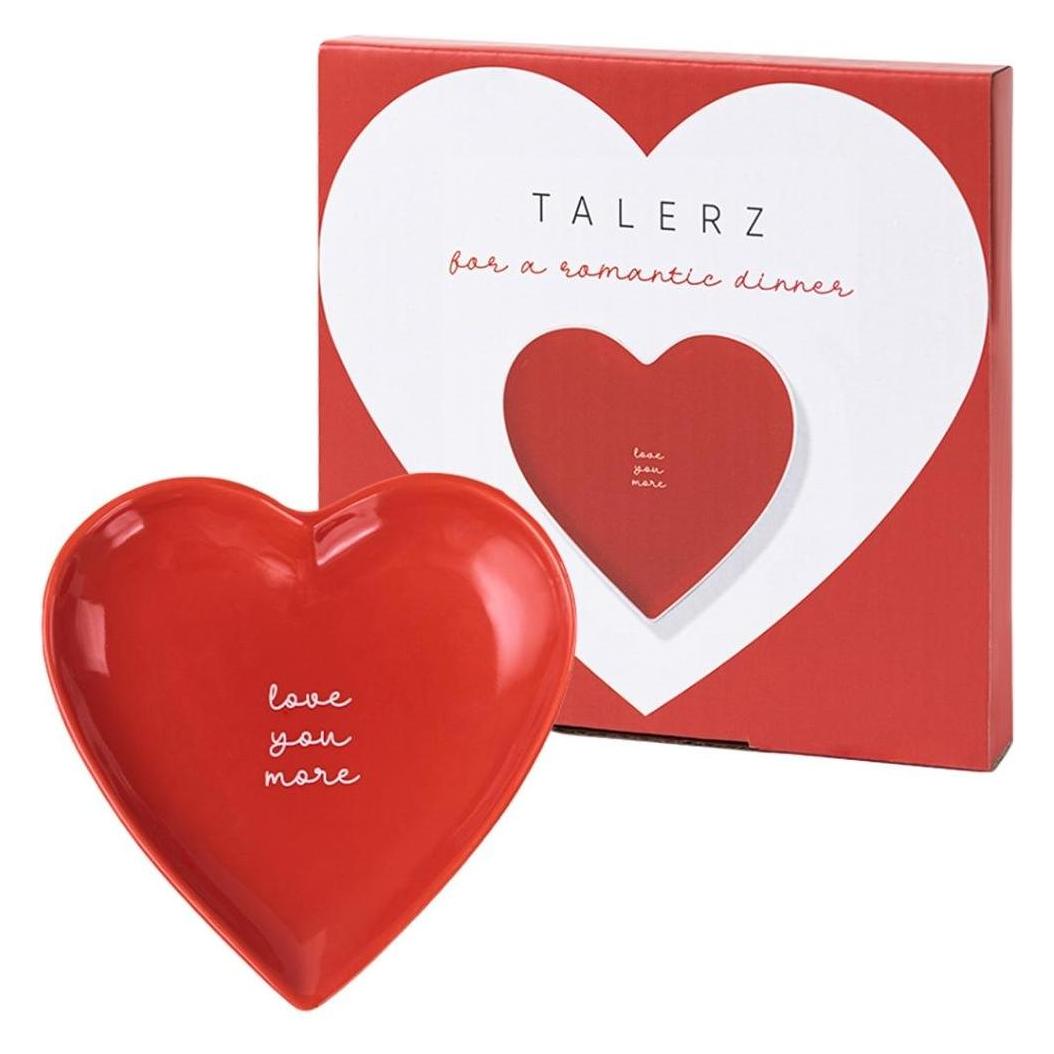 Mk Trade Herzförmiger Teller "Love You More". (1x) (54616993)