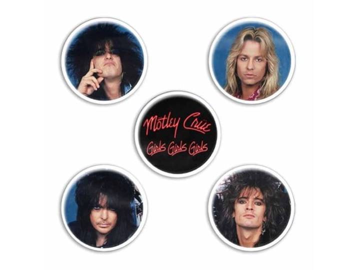 Motley Crue Badge/button Girls, Girls, Girls Set van 5 Multicolours