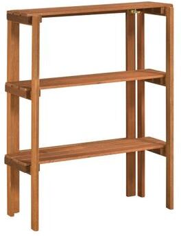 Costway 2/3-Tier Folding Wooden Storage Shelves for Entryway and Garden-3-Tier