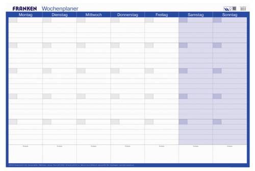 Franken PKW1002 Schreibunterlage Monatsplan, Wochenplan undatiert Weiß, Blau (B x H) 910mm x 610mm 1 St. PKW1002