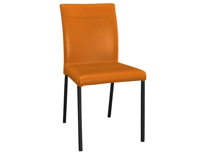 Stuhl Leicht Premium Trendstühle / Farbe: Mandarin / Material: Leder