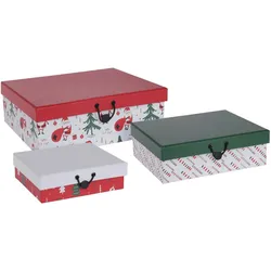 Geschenkverpackung, Geschenkbox-Set Weihnachten, 3er-Set (3x)