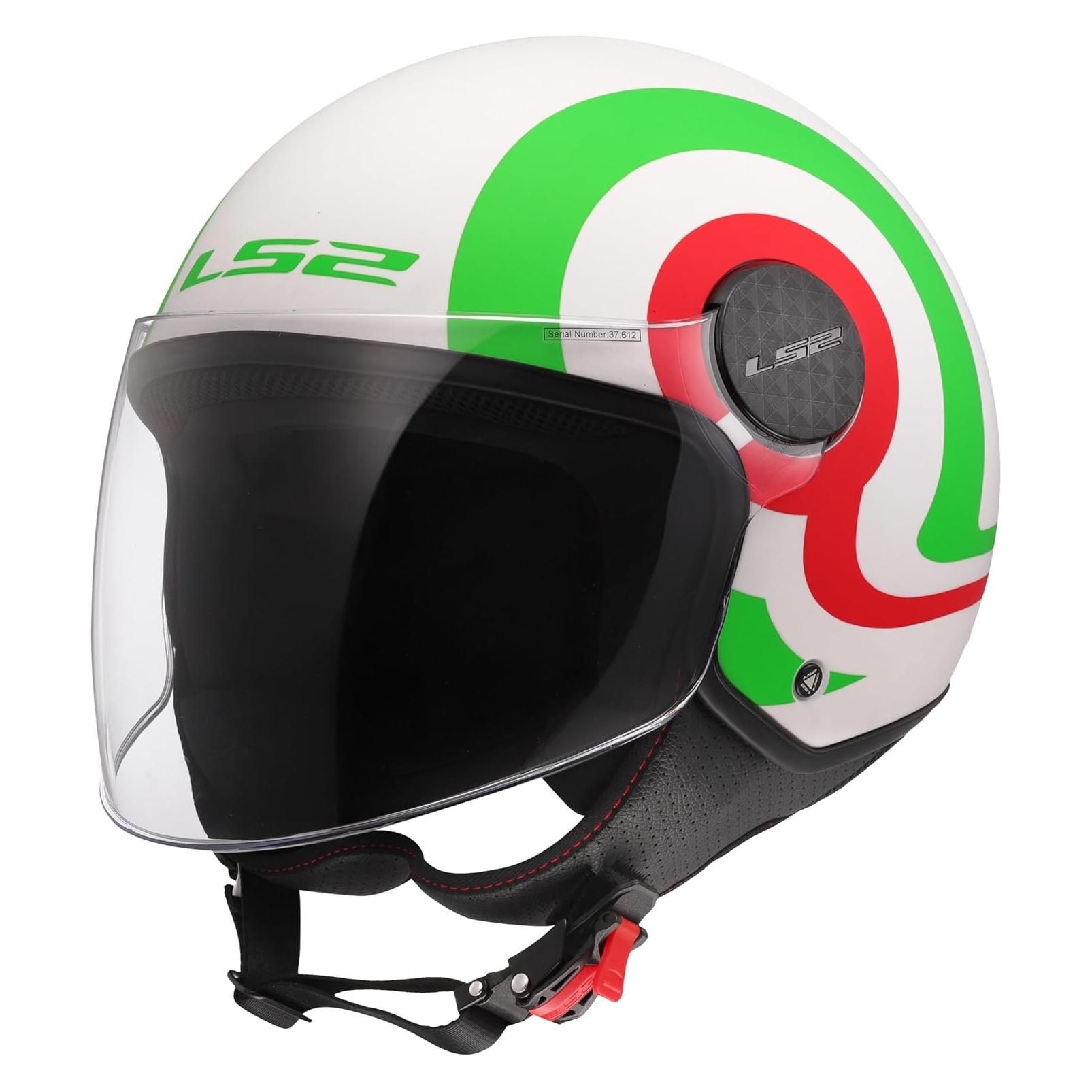 LS2 OF558 Sphere Lux II Urby Wit Groen Rood 06 Jethelm - Maat XL - Helm (XL) (365586261XL)