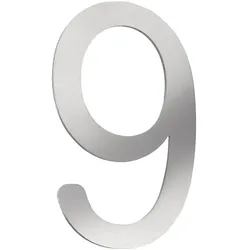 CMD Creative Metalldesign Hausnummer „ 9 “, Höhe 16cm, Edelstahl, gebürstet CMD-9