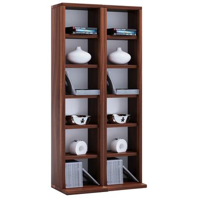 Media-Regal VCM "Holz CD DVD Stand Regal Schrank Ständer Milano", braun (kern, nussbaum), B:42cm T:20cm, Regale