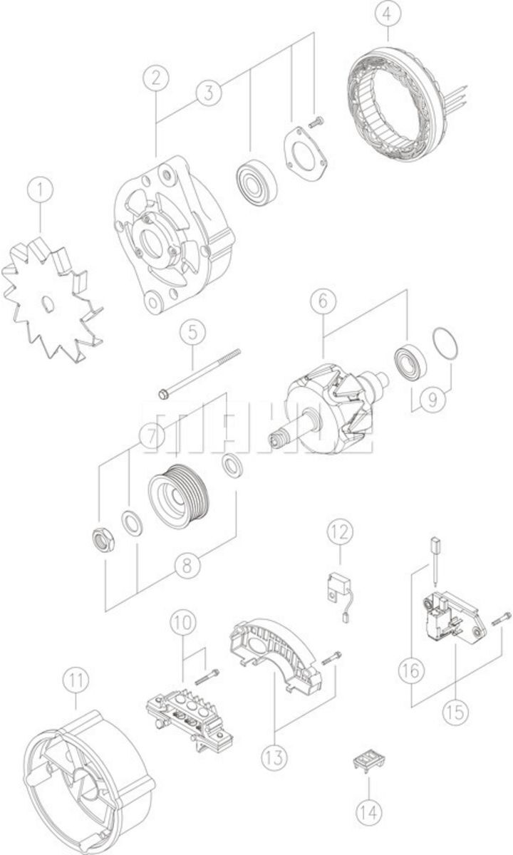 Mahle Generatore di corrente rotante MG 188