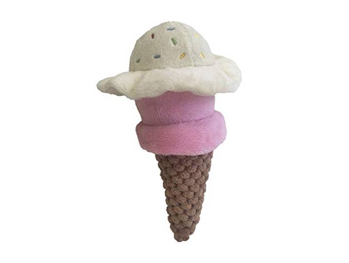 Gloria Gloicecream Pluche hondenspeelgoed, pluche hondenspeelgoed, pluche met knapperig geluid, zachte textuur, robuust materiaal, beige