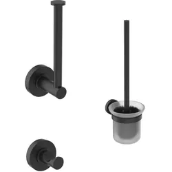 Ideal Standard IOM Accessoires Paket A9246XG Silk Black, Papierrollenhalter, Haken, WC-Bürste