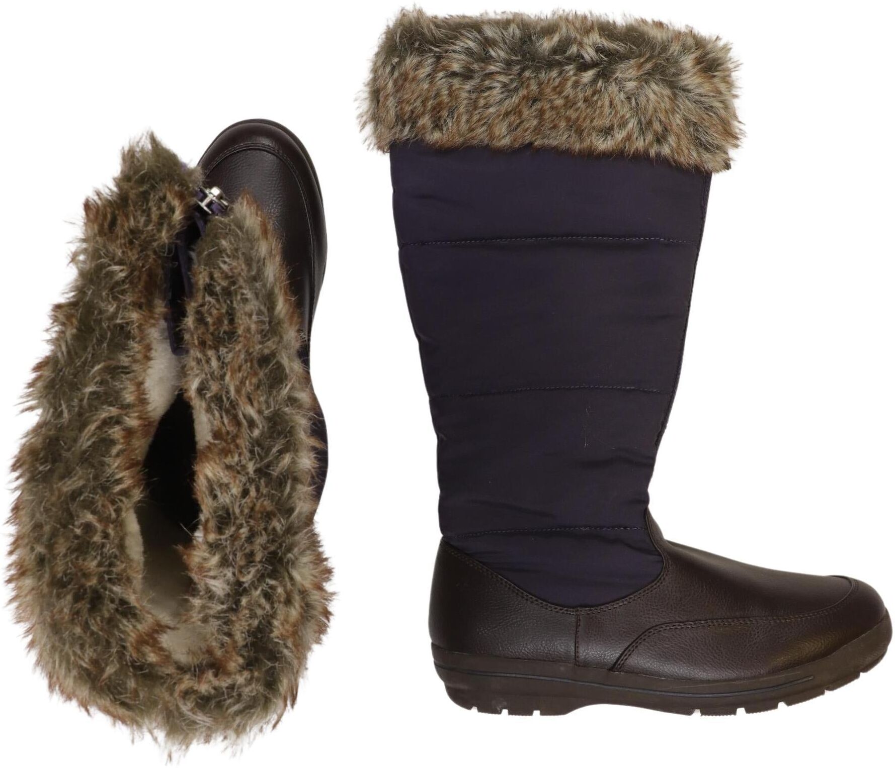 Lands End Damen Stiefel, Marineblau, Gr. EU 38.5, Kunstleder - Second Hand
