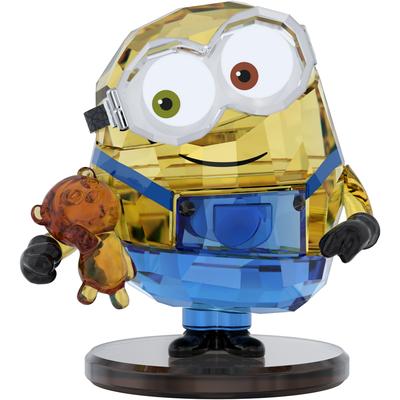 Comicfigur SWAROVSKI "Dekofigur Kristallfigur Sammelfigur Minions Bob", silber (gelb, blau, braun, schwarz, grün, weiß, silberfarben, kristallweiß), Dekofiguren, B/H/T: 3,2cm x 3cm x 4,33cm, Leder, Metall, Swarovski Kristall, Swarovski Kristall,...